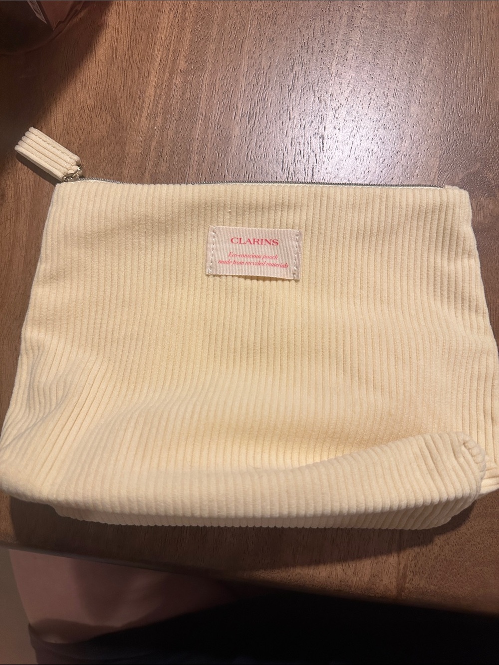 New Clarins Makeup Bag - yellow corduroy